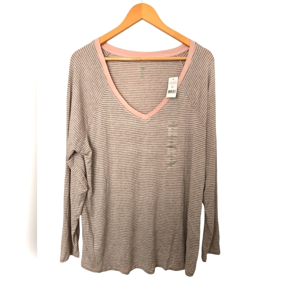 NWT Dip Striped V-Neck Long Sleeve Sleep Top Size Xl
